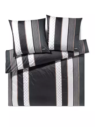 JOOP | Juego de cama de satén Cornflower Stripes 2 x 70x90cm / 200x200cm Deep Coal | grau